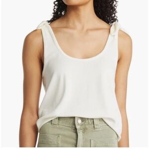 Marine Layer Lexi Rib Tie Tank – White, Size Large